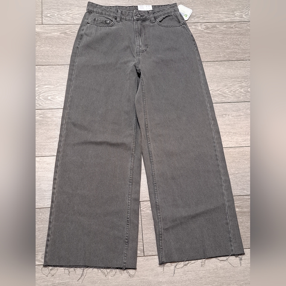 Brand New NOBO Women's Gray Wash Baggy Wide-Leg Jeans